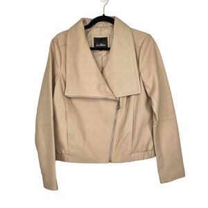 Sam Edelman Tan Leather Womens Jacket - Size M  - Stylish and Chic Coat